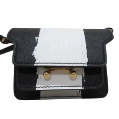 未使用 MARNI マルニ トランク ナノ レザー ショルダーバッグ ポシェット SBMP0079L7 ブラック  レディース 古着 中古 USEDのサムネイル