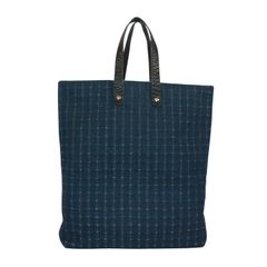 美品》 HERMES（エルメス） キャンパス×レザー トートバッグ ネイビー
