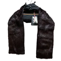 新品同様 MONCLER モンクレール グルノーブル SCIARPA ヌートリアファー マフラー フード ブラック レディース 古着 中古 USEDのサムネイル