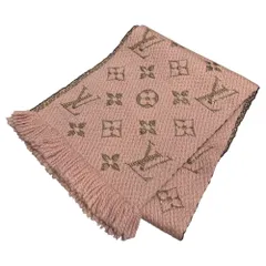 美品 LOUIS VUITTON ルイヴィトン エシャルプ ロゴマニア モノグラム マフラー M70466 ピンク レディース 古着 中古 USED