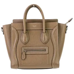 美品 CELINE セリーヌ ラゲージ ナノショッパー 2WAYバッグ ブラウン レディース 古着 中古 USED