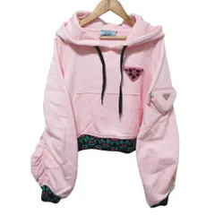良品 PRADA プラダ トライアングルロゴ クロップド フーディ プルオーバーパーカー 134637 XS ピンク レディース 古着 中古 USEDのサムネイル