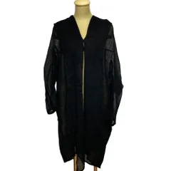 美品 25SS Y's ワイズ LENO CLOTH SCARF JACKET カラミ織 リネン スリーブストールジャケット YT-J21-329 サイズ2 ブラック レディース 古着 中古 USEDのサムネイル