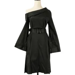 美品 ADEAM ブランド アディアム ベルスリーブ ドレス ワンピース 43343 size0 ブラック レディース 古着 中古 USEDのサムネイル