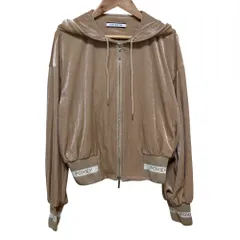 美品 FOXEY NEW YORK フォクシーニューヨーク ベロア ジップパーカー 41474 サイズ40 ベージュ レディース 古着 中古 USEDのサムネイル