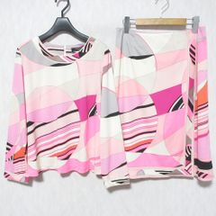T121 美品 M レオナール カンカン フリル 花柄 セットアップ 