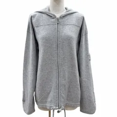 美品◇CHANEL シャネル P39408 カシミヤ100％ ココマークボタン 装飾付 ダブルジップ パーカー グレー 希少サイズ 46 英国製 レディース メンズOKのサムネイル