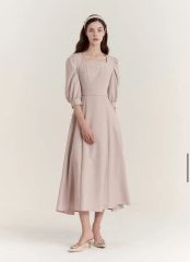 Leja透け感チャイナトップス付きロング丈キャミソールセットアップ