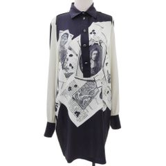 美品ETRO シルク100% アートグラフィック シャツワンピース 大きい 
