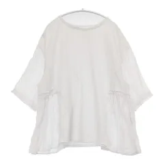 nest Robe 25SS コットンリネンドッキングプルオーバー 定価22000円 サイズF カットソー ホワイト レディース ネストローブ【中古】6-0506S◎のサムネイル