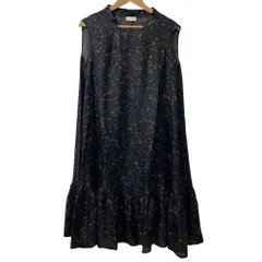 美品 DRIES VAN NOTEN ドリスヴァンノッテン シルク ノースリーブ ティアード ロングワンピース XS ブラック レディース 古着 中古 USEDのサムネイル