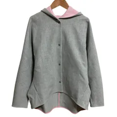 美品 25SS yori ヨリ ダブルクロスフーテッドジャケット フリーサイズ グレー ピンク レディース 古着 中古 USEDのサムネイル