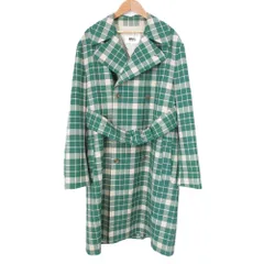 美品 MM6 Maison Margiela エムエムシックス メゾンマルジェラ チェック トレンチコート S32AH0058 サイズ40 グリーン レディース 古着 中古 USEDのサムネイル