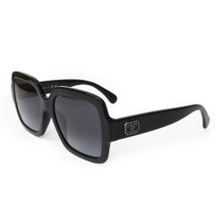 美品 CHANEL シャネル デカロゴ オーバル スクエア 眼鏡 ブラック 黒 