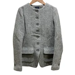 美品 mina perhonen ミナペルホネン puudle ノーカラージャケット xa2318 サイズ38 グレー レディース 古着 中古 USEDのサムネイル