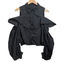 希少COMME des GARCONS 半袖 ポンチョ風シャツ ブラック M - メルカリ