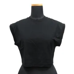 未使用 H BEAUTY&YOUTH エイチ ビューティー＆ユース コットン クロップド Tシャツ カットソー サイズF 黒 ブラック レディース 古着 中古 USED