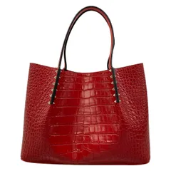 CHRISTIAN LOUBOUTIN(クリスチャンルブタン) トートバッグ カバロック レッド 型押し加工/スタッズ レザーのサムネイル