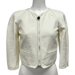 CHANEL(シャネル) ジャケット サイズ34 S レディース美品  スポーツライン P35252 白 七分袖/ノーカラー/ジップアップ/ココマーク/カメリアのサムネイル