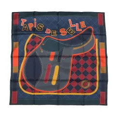 エルメス スカーフ カレ90 ダブルフェイス 鞍下ゼッケン TAPIS de Selle シルク HERMES 2023年秋冬