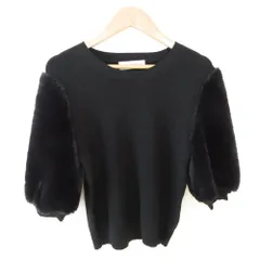 未使用 24AW Aveniretoile アベニールエトワール エコファースリーブニットプルオーバー セーター 36 ブラック レディース 古着 中古 USEDのサムネイル