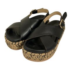 TORYBURCHトリーバーチ クリスクロス エスパドリーユ 23 カーフスキン