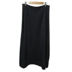 美品 JIL SANDER ジルサンダー ウール フレア ロングスカート 38 ネイビー レディース 古着 中古 USEDのサムネイル