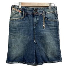 ディーゼル デニム スカート フリンジ アシンメトリー 24 DIESEL