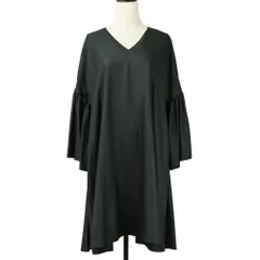 美品 ADEAM アディアム Vネック フレアスリーブ チュニック ワンピース 36995 サイズ0 ブラック レディース 古着 中古 USEDのサムネイル