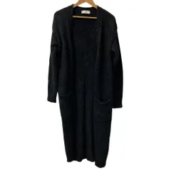 美品 Ami Paris アミパリス モヘヤブレンド ロングニットカーディガン ブラック レディース 古着 中古 USED