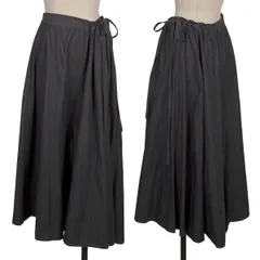 ヨウジヤマモト ノアールYohji Yamamoto NOIR コットンシャンブレーフレアスカート 紺1のサムネイル