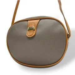 【美品】クリスチャンディオール Christian Dior ショルダーバッグ 斜め掛け可 ハニカム柄 PVC レザー グレー ブラウン ゴールド金具 ビンテージ オールドディオール クラシック エレガント 希少 レア スクエア レディース フランス製 K3