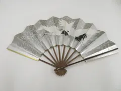 【一輝堂】和装小物 和雑貨 舞扇子 作家物 落款入り 鶴に七福神 26w05-6195のサムネイル