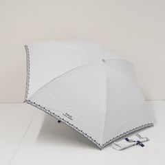 折りたたみ日傘 FURLA フルラ USED美品 晴雨兼用 モノグラム ロゴ刺繍