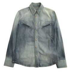 イサムカタヤマ バックラッシュ デニム ウエスタンシャツ レザー
