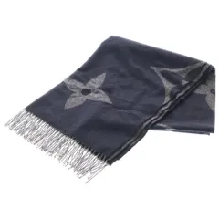 LOUIS VUITTON (ルイヴィトン) モノグラム ジャイアント カシミヤ フリンジ マフラー グレー M77950のサムネイル