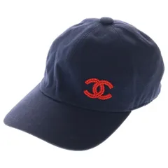 CHANEL (シャネル) ココマーク ビーズ キャップ ネイビーのサムネイル