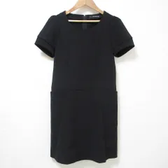 美品 FOXEY NEW YORK フォクシーニューヨーク 半袖 マットストレッチグログランワンピース 25689 38 ブラック レディース 古着 中古 USEDのサムネイル