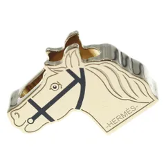 HERMES (エルメス) ■カドリージュ ツイリーリング スカーフリング ゴールド×ブラック GPのサムネイル