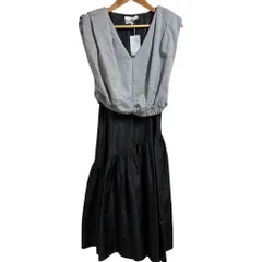 新品同様 3.1 Phillip Lim 3.1フィリップリム sl french terry combo dress ロング丈 ドッキングワンピース サイズ0 ブラック×グレー レディース 古着 中古 USEDのサムネイル