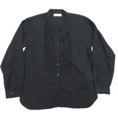 美品 SOIL ソイル フリル バンドカラー 長袖 シャツ ブラウス 1 ブラック レディース 古着 中古 USEDのサムネイル