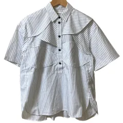 良品 23AW ENFOLD エンフォルド FRONT WING SHIRT ストライプ シャツ 300GA530-0360 サイズ38 ホワイト レディース 古着 中古 USEDのサムネイル