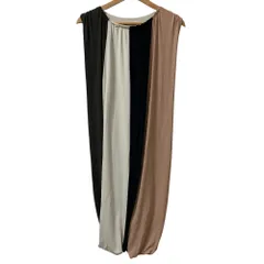 美品 LANVIN ランバン パネルストライプ ストレッチ バルーンワンピース サイズ36 マルチカラー レディース 古着 中古 USEDのサムネイル