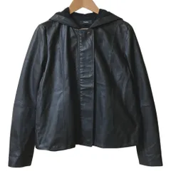 美品 theory セオリー SLEEK NAPPA ジップアップ ジャケット サイズＰ ブラック レディース 古着 中古 USED