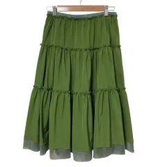 良品 FOXEY NEW YORK フォクシーニューヨーク Miss Gloria ミスグロリア ウォータープルーフ スカート 41285 38サイズ グリーン レディース 古着 中古 USEDのサムネイル