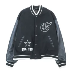 新品同様 CONVERSE TOKYO コンバース × SKOOKUM スクーカム スタジャン ウール レザー ロゴ ワッペン ジャケット ブルゾン ブラック F メンズ 古着 中古 USEDのサムネイル