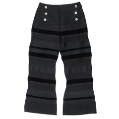 美品 JUNYA WATANABE ジュンヤワタナベ ギャルソン ベロア パッチワーク ワイド フレア パンツ 黒 ブラック レディース 古着 中古 USED