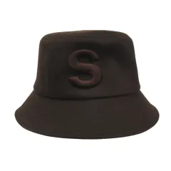 未使用 25aw sacai サカイ Wool Melton S Hat ウール メルトン バケット ハット バケット Sロゴ 刺繍 3 茶 ブラウン メンズ 古着 中古 USED