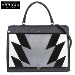 FURLA　フルラ　美品 LIKE ハラコ 2WAY ショルダーバッグ ハンドバッグ レディース ブラック グレー