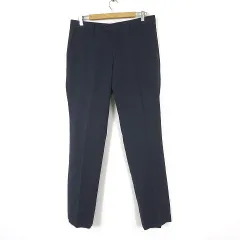 グリーンレーベルリラクシング ユナイテッドアローズ green label relaxing パンツ スラックス テーパード ジャガード ストライプ トロピカルウール シルク L 紺 ネイビー 